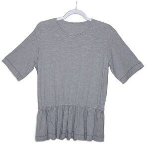 Lululemon Gray Peplum Pullover Top  L Activewear Loungwear Leisure Balletcore